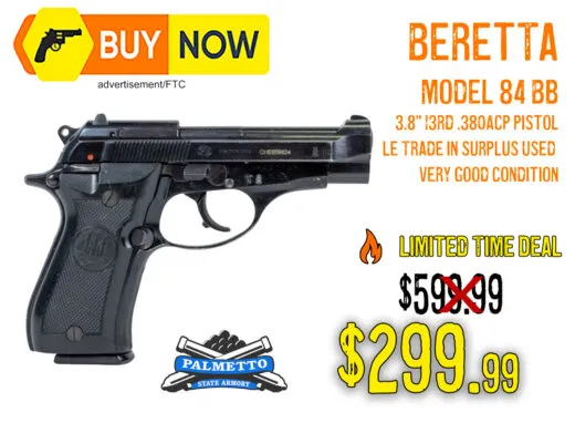 Beretta Model 84 BB .380ACP Pistol, Police Trade in &acirc; $299.99