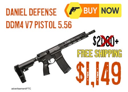 Daniel Defense DDM4 V7 Pistol 5.56 – $1,149 (44% OFF)