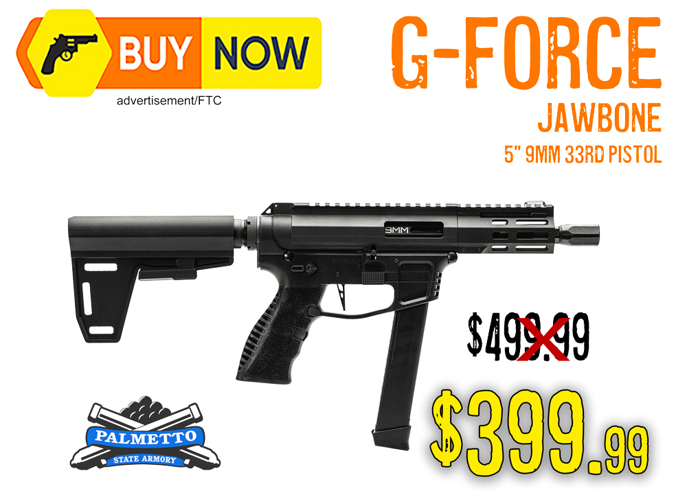 G-Force Jawbone 5" 9mm 33-Round Compact Pistol — $399.99