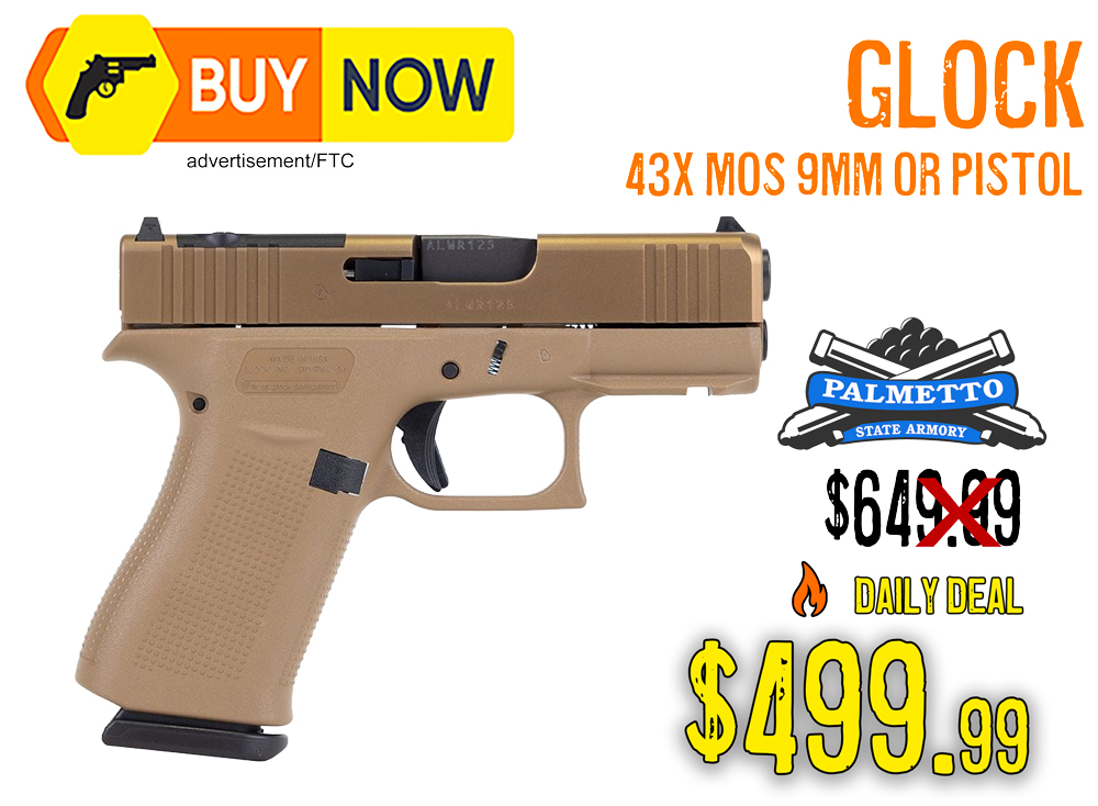Glock 43X MOS Coyote 9mm — $499.99 (23% OFF)