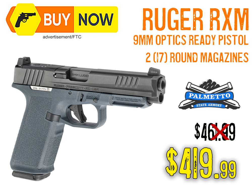 RUGER RXM 9mm O.R. Handgun – $419.99
