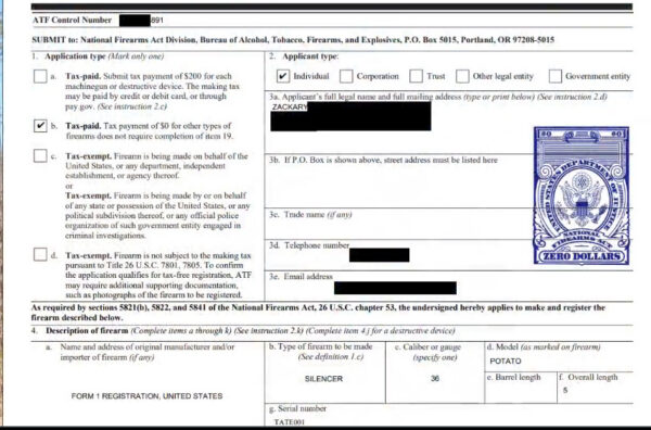 Serial number: TATE001