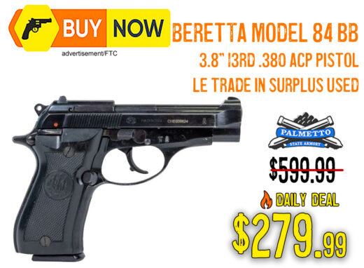 Beretta Model 84 BB .380ACP Pistol, Police Trade in &acirc; $279.99