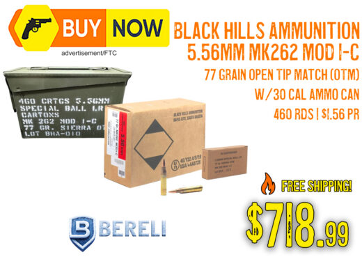 Black Hills MK262 Mod 1-C 77gr OTM &acirc; $718.99 w/ Free Shipping