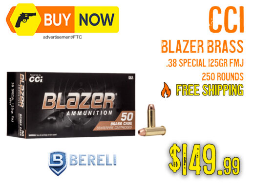 CCI Blazer Brass .38 Special 125gr FMJ 250 Rounds &acirc; $149.99