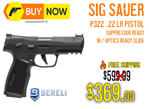 SIG Sauer P322 Suppressor Ready .22 LR Pistol &acirc; $369 (38% Off)