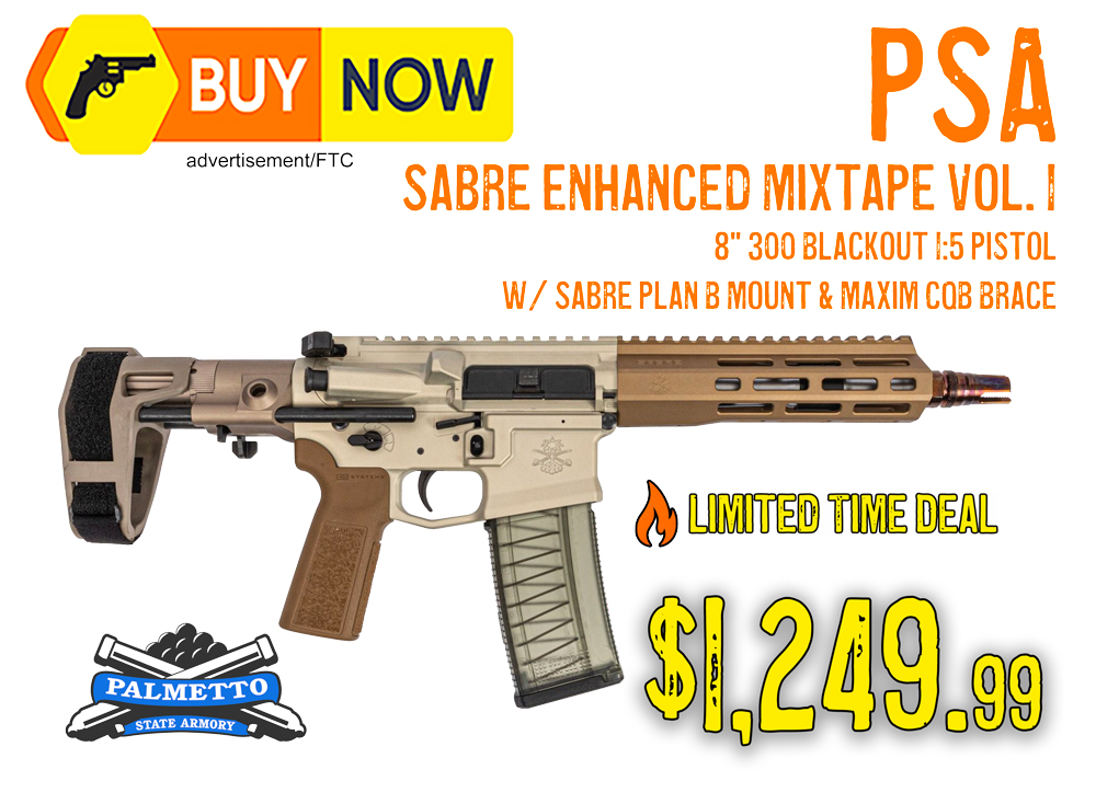 PSA Sabre Enhanced Mixtape Vol. 1 8" .300 Blackout Pistol — $1,249.99