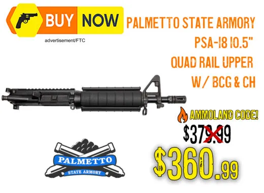 PSA 10.5" Quad Rail Upper w/ BCG & CH &acirc; $360.99 w/ CODE
