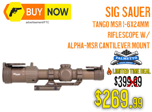 SIG Sauer Tango MSR 1-6x24mm Riflescope &acirc; $269.99 (33% Off)