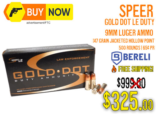 Speer Gold Dot LE Duty 9mm 147gr JHP &acirc; $325 w/ Free Shipping