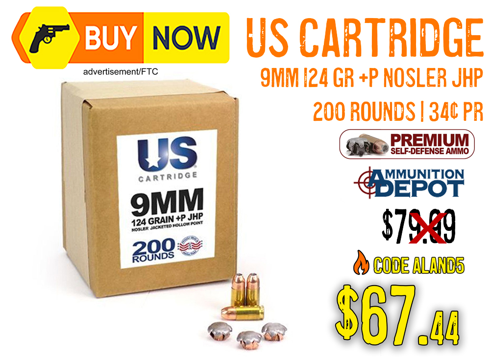 US Cartridge 9mm 124 Gr +P Nosler JHP 200 Rounds - $67.44