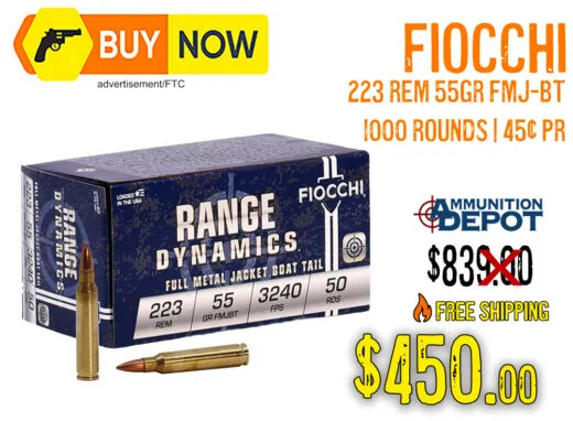 Fiocchi Shooting Dynamics .223 Rem 55gr FMJBT 1,000 Rounds &acirc; $450 w/ Free Shipping