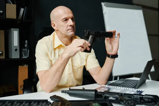 Firearms instructor during a lesson.