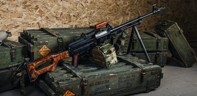 soviet russian weapon: machine gun PKM