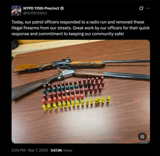 Deputy Inspector David Cordano, recently posted a photo of two shotguns and about 60 shells