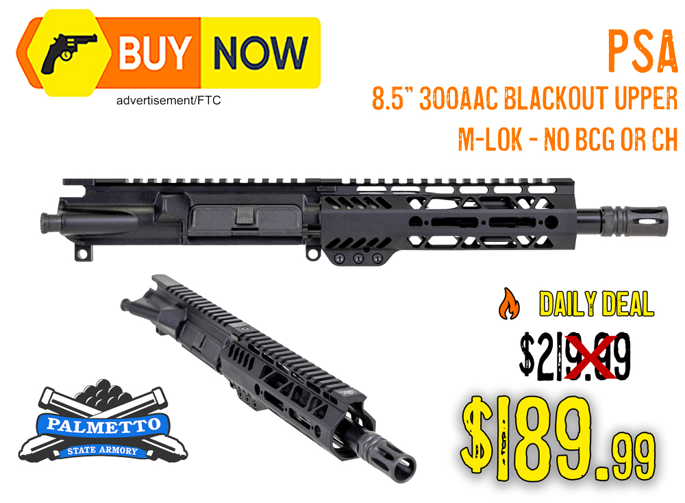 PSA 8.5" .300 AAC Blackout Nitride M-Lok Upper – $189.99