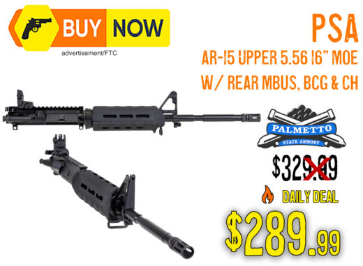 PSA AR-15 16&acirc;&sup3; 5.56 Complete Upper w/ BCG, CH & MBUS &acirc; $289.99