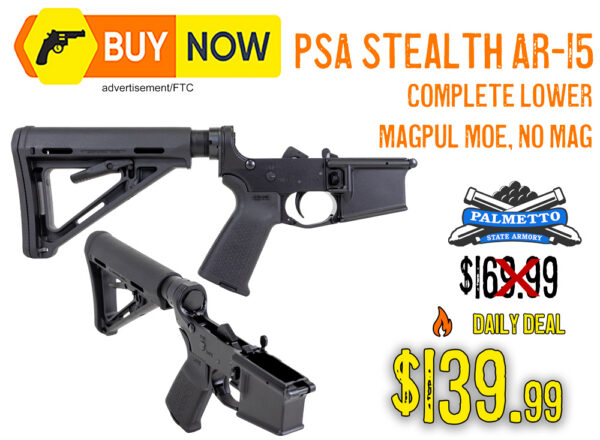 PSA Stealth AR-15 Complete Lower w/ Magpul MOE – $139.99