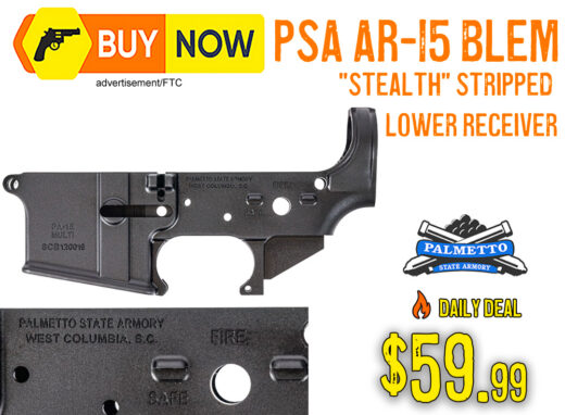 PSA AR-15 "Stealth" Stripped Lower Receiver BLEM &acirc; $59.99