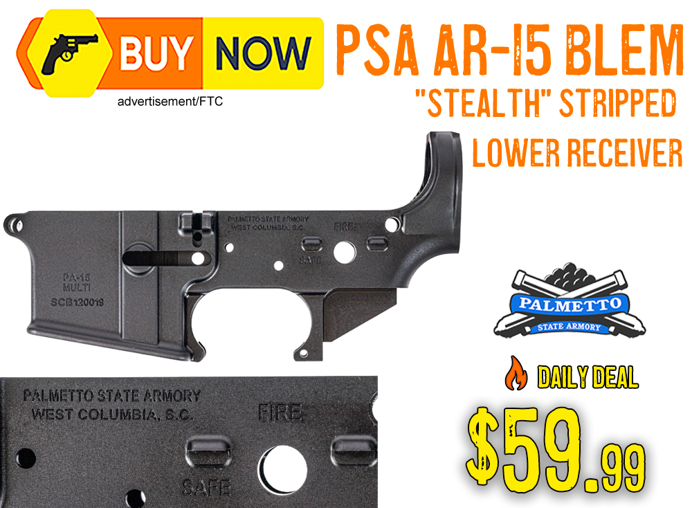 PSA AR-15 "Stealth" Stripped Lower Receiver BLEM – $59.99