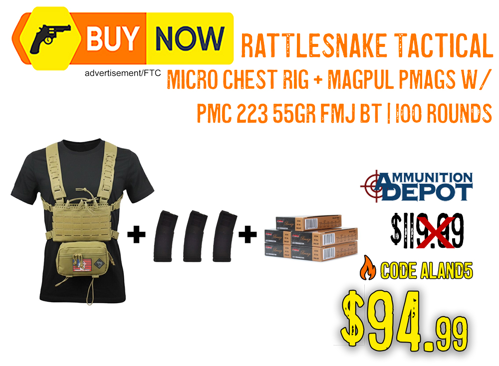 Rattlesnake Tactical Micro Chest Rig Bundle + PMAGs & PMC .223 Ammo – $94.99
