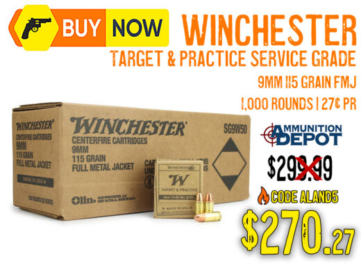 Winchester Target & Practice 9mm 115 Grain FMJ 1,000 Rounds &acirc; $270.27 w/ Code