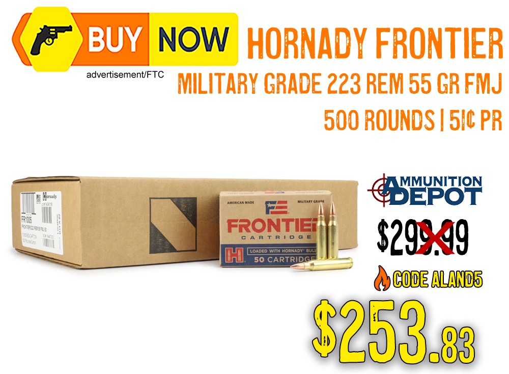 Hornady Frontier Military Grade .223 Remington 55 Gr FMJ — $253.83
