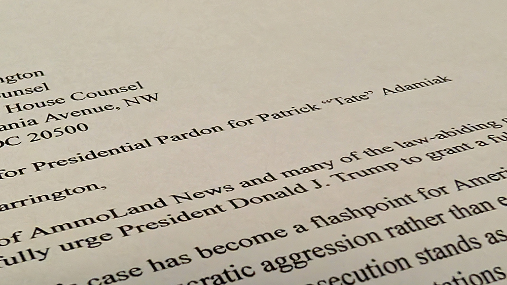 Gun Owners Should Write President Trump & Demand a Pardon for Patrick “Tate” Adamiak