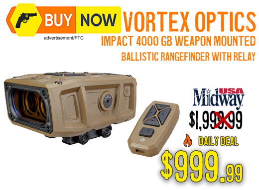 Vortex Optics Impact 4000 GB Weapon Mounted Ballistic Rangefinder with Relay &acirc; $999.99, 50% Off