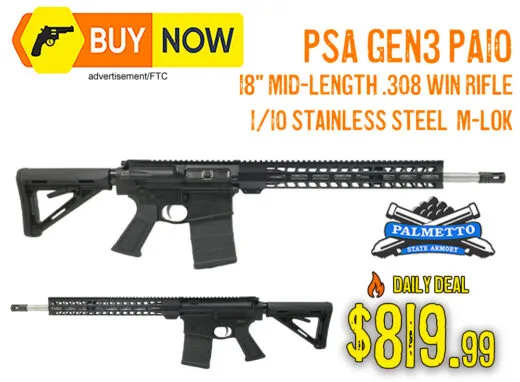 PSA Gen3 PA10 18&acirc; .308 WIN Rifle &acirc; $819.99