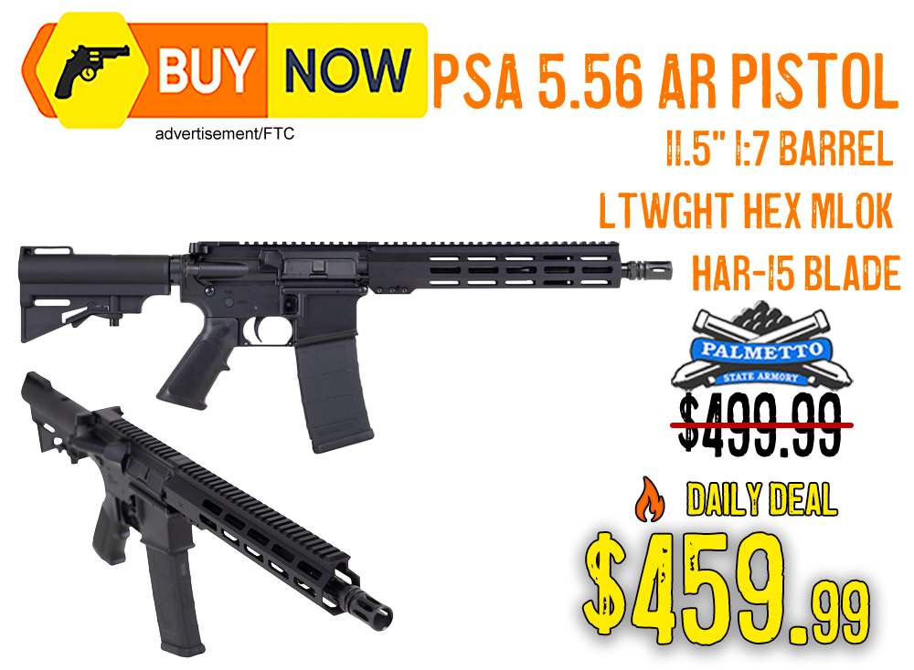 PSA 11.5” 5.56 AR Pistol w/ HAR-15 Pistol Blade – $459.99