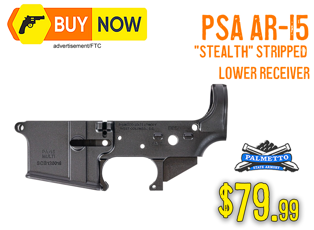 PSA AR-15 "Stealth" Stripped Lower Receiver – $79.99