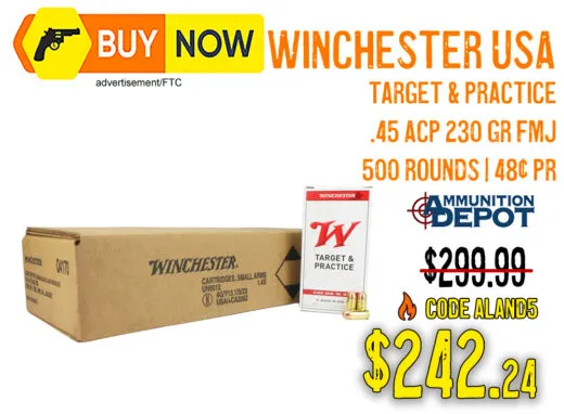 Winchester USA .45 ACP 230 Gr FMJ 500-Round Case &acirc; $242.24 With Code