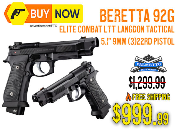 Beretta 92G Elite Combat LTT Langdon Tactical 9mm – $999.99 w/ Free Shipping