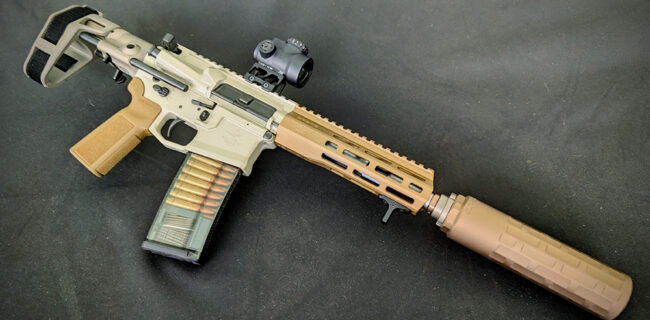 PSA Sabre Mixtape 300 BO pistol with Sabre 300 suppressor. IMG Duncan Johnson