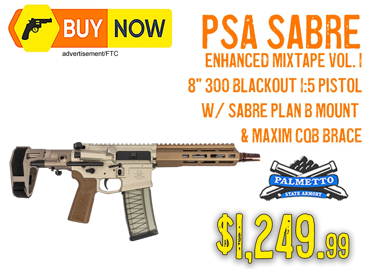 PSA Sabre Enhanced Mixtape Vol. 1 8" .300 Blackout Pistol — $1,249.99
