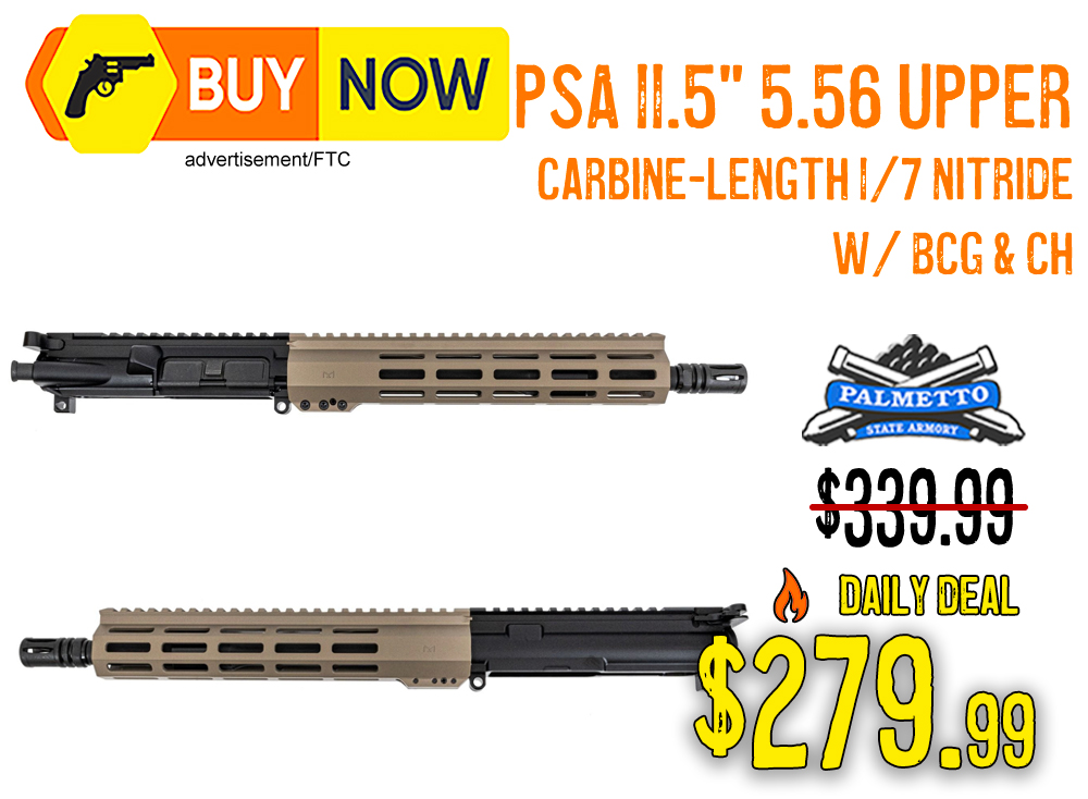 PSA 11.5” 5.56 FDE Upper Deal: BCG & Charging Handle Included for $279.99