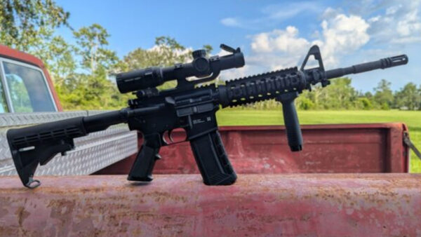 AR-15 Rifle with 30 round magazine. IMG Travis Pike