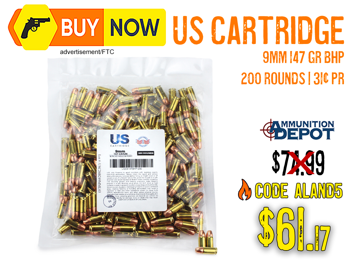 US Cartridge 9mm 147-Grain BHP Ammo Deal: 200 Rounds for $61.17