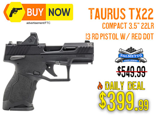 PSA Drops Taurus TX22 Compact With Red Dot To $399.99