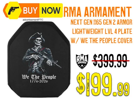 RMA 1165 Gen 2 Level 4 plate with We the People America 250 Cover on sale for $199.99