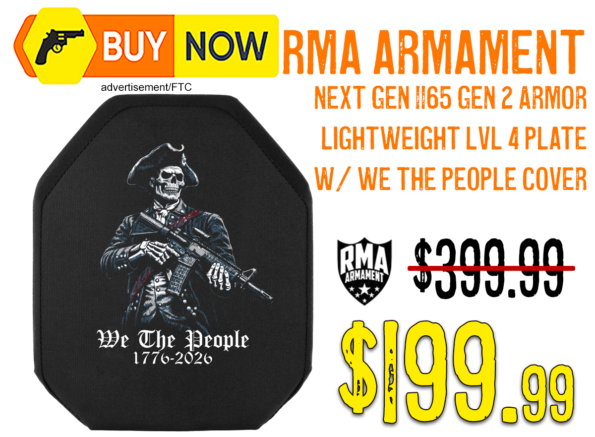 RMA 1165 Gen 2 Level 4 plate with We the People America 250 Cover on sale for $199.99